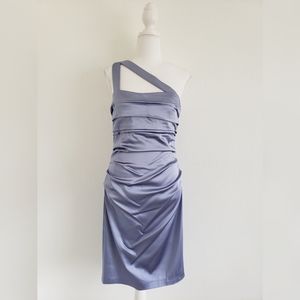 NEW! Suzi Chin lilac rouche strappy dress size 6